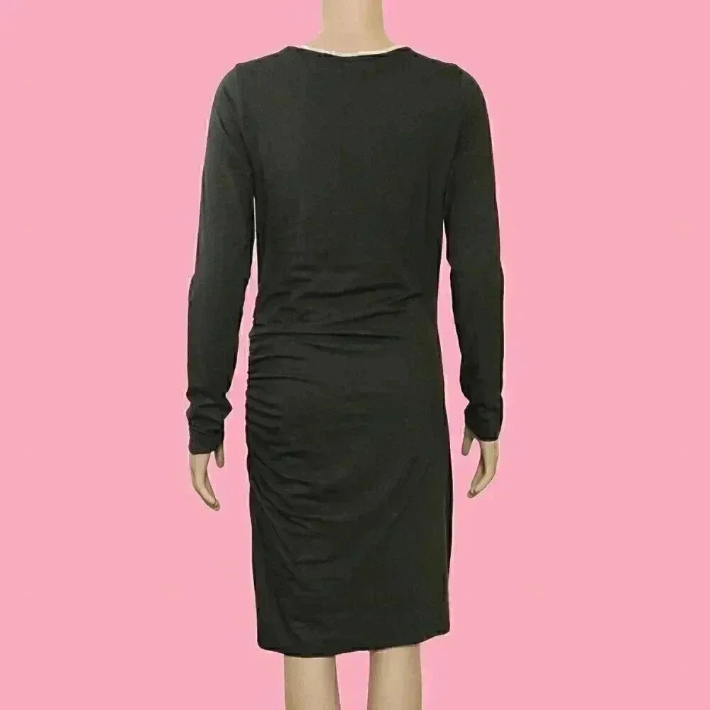 Athleta Athleisure Long Sleeve Bodycon‎ Midi Dress Size Medium Casual Scoop Neck - Picture 6 of 6